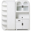 Aparador con estantes laterales y puertas arqueadas - blanco