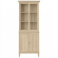 Vitrina estrecha con puertas inferiores - beige