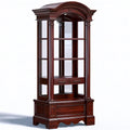 Vitrina con remate ornamental y cajón inferior - marrón