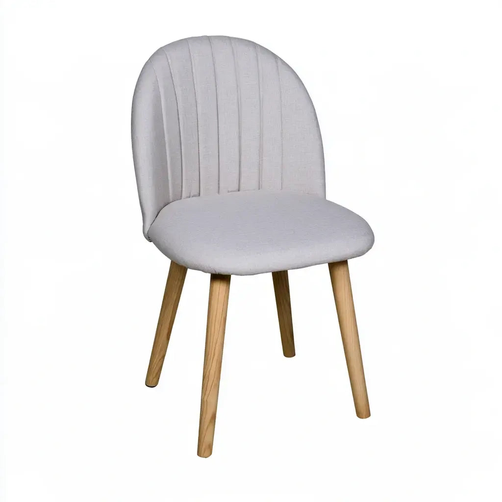 Silla con respaldo redondo de líneas verticales - gris