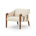 Sillón con brazos abiertos y cojines claros - beige/marrón