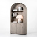 Aparador con remate arqueado y puertas inferiores - gris